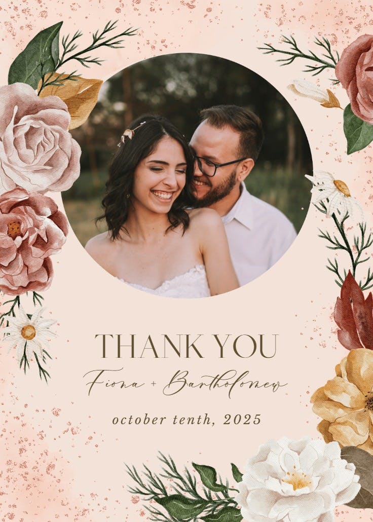 Nocturnal flowers - wedding thank you card